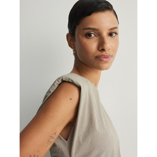 Reserved - Sukienka z drapowaniem - ciemnozielony Reserved XS Reserved