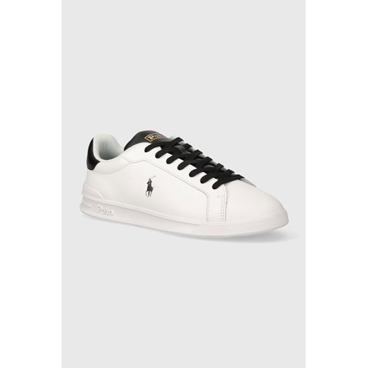 Polo Ralph Lauren sneakersy skórzane Hrt Crt II kolor biały 809923929001 ze sklepu ANSWEAR.com w kategorii Trampki męskie - zdjęcie 170501308