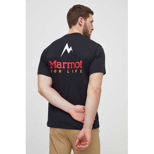 Marmot t-shirt sportowy Marmot For Life kolor czarny z nadrukiem ze sklepu ANSWEAR.com w kategorii T-shirty męskie - zdjęcie 170501635