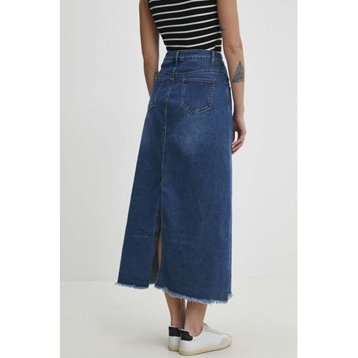 Answear Lab spódnica jeansowa kolor niebieski maxi prosta Answear Lab M ANSWEAR.com