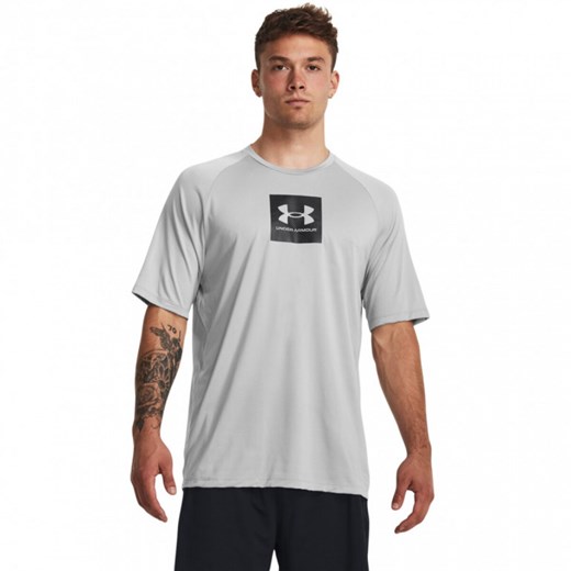 Męska koszulka treningowa Under Armour UA Tech Print Fill SS - szara ze sklepu Sportstylestory.com w kategorii T-shirty męskie - zdjęcie 170502386