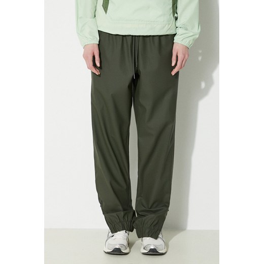 Rains spodnie przeciwdeszczowe 18560-GREEN Rain Pants Regular kolor zielony proste medium waist ze sklepu PRM w kategorii Spodnie damskie - zdjęcie 170502675