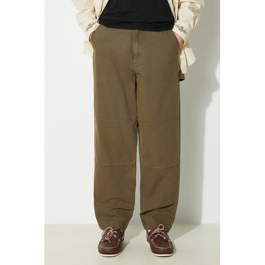 Barbour spodnie bawełniane kolor zielony w fasonie chinos ze sklepu PRM w kategorii Spodnie męskie - zdjęcie 170502799