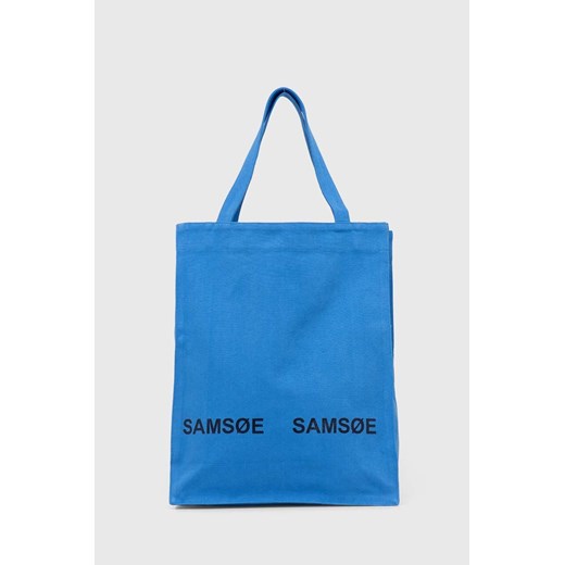 Samsoe Samsoe torebka Luca kolor niebieski UNI214000 ze sklepu PRM w kategorii Torby materiałowe - zdjęcie 170502916