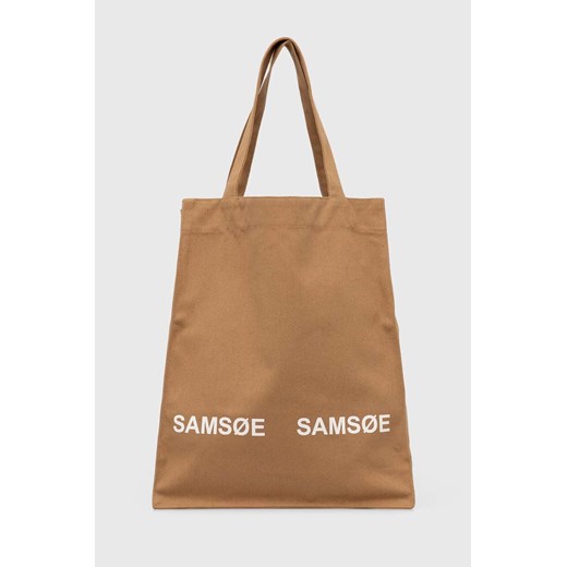 Samsoe Samsoe torebka Luca kolor brązowy UNI214000 ze sklepu PRM w kategorii Torby materiałowe - zdjęcie 170502918