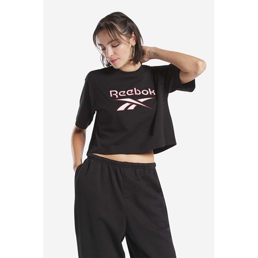 Reebok Classic t-shirt bawełniany kolor czarny HS4714-CZARNY ze sklepu PRM w kategorii Bluzki damskie - zdjęcie 170502968
