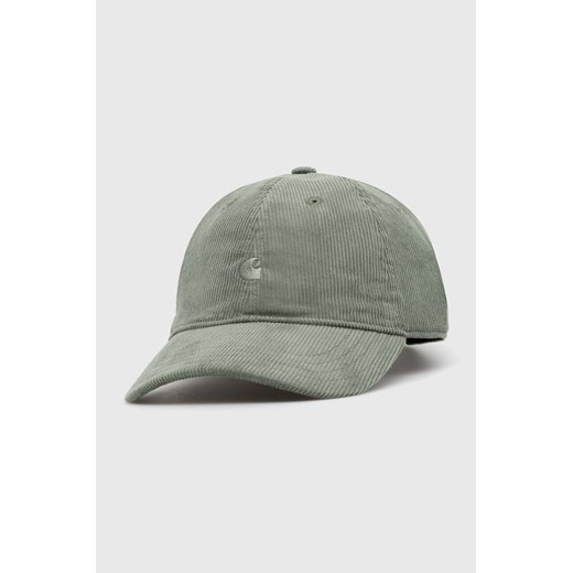 Carhartt WIP czapka z daszkiem bawełniana Harlem Cap kolor zielony gładka I028955.1YFXX ze sklepu PRM w kategorii Czapki z daszkiem damskie - zdjęcie 170503119