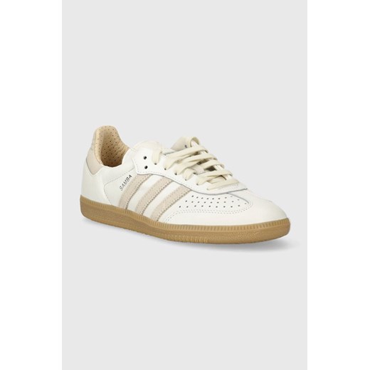 adidas Originals sneakersy skórzane Samba OG kolor biały IG1376 ze sklepu PRM w kategorii Buty sportowe męskie - zdjęcie 170503288
