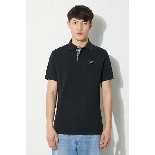 Barbour polo bawełniane Tartan Pique Polo kolor czarny z aplikacją MML0012 ze sklepu PRM w kategorii T-shirty męskie - zdjęcie 170503406