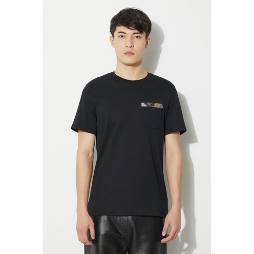 Barbour t-shirt bawełniany Durness Pocket Tee męski kolor czarny gładki MTS0682 ze sklepu PRM w kategorii T-shirty męskie - zdjęcie 170503536