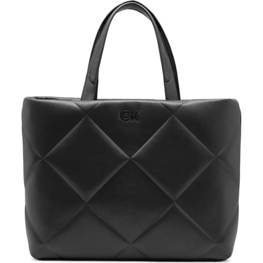 Shopper bag Calvin Klein matowa czarna duża ze skóry ekologicznej elegancka 