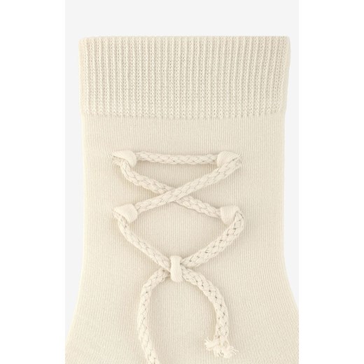 Marilyn beżowe skarpetki damskie bawełniane z sznurowaniem B45, Kolor beżowy, Rozmiar 36-40, Marilyn ze sklepu Intymna w kategorii Skarpetki damskie - zdjęcie 170504445