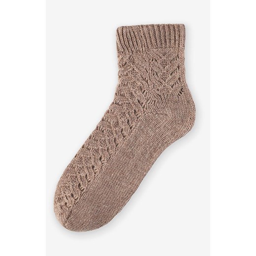 Marilyn beżowe skarpetki damskie bawełniane z ażurowym splotem E103, Kolor beżowy, Rozmiar uniwersalny, Marilyn ze sklepu Intymna w kategorii Skarpetki damskie - zdjęcie 170504449