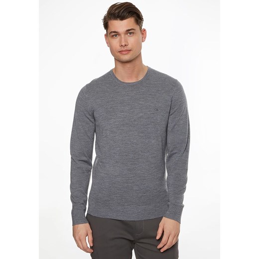 Calvin Klein Wełniany sweter w kolorze szarym ze sklepu Limango Polska w kategorii Swetry męskie - zdjęcie 170505915