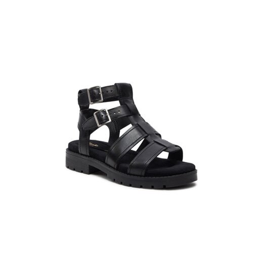Sandały damskie Clarks płaskie casual z klamrą 