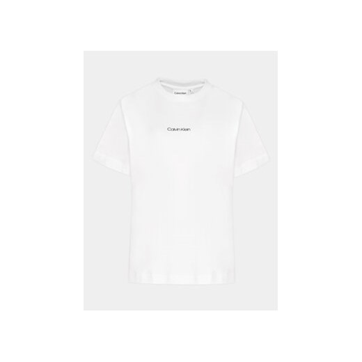 Calvin Klein Curve T-Shirt Inclusive Micro Logo K20K203712 Biały Regular Fit ze sklepu MODIVO w kategorii Bluzki damskie - zdjęcie 170507858