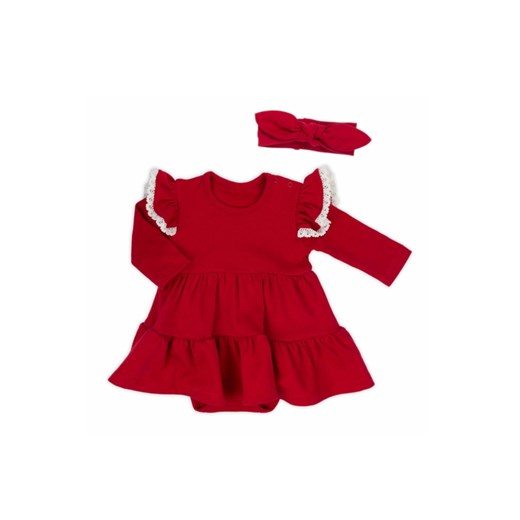 Komplet świąteczny dla niemowlaka sukienko-body i dzianinowa opaska ze sklepu 5.10.15 w kategorii Body niemowlęce - zdjęcie 170509129