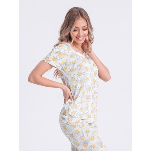 Piżama damska 266ULR - żółta ze sklepu Edoti w kategorii Piżamy damskie - zdjęcie 170509308