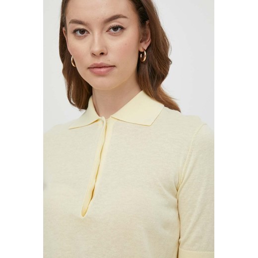 Bluzka damska Calvin Klein casual jedwabna z krótkim rękawem 