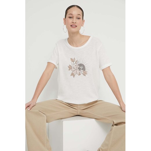 Roxy t-shirt damski kolor biały ERJZT05667 ze sklepu ANSWEAR.com w kategorii Bluzki damskie - zdjęcie 170510485