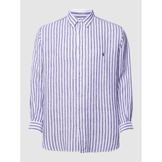 Koszula lniana PLUS SIZE ze wzorem w paski ze sklepu Peek&Cloppenburg  w kategorii Koszule męskie - zdjęcie 170511947