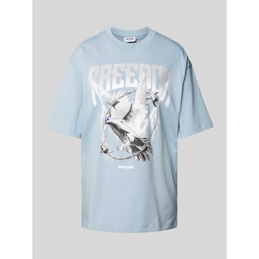 T-shirt z nadrukiem z motywem i napisem model ‘FREEDOM’ ze sklepu Peek&Cloppenburg  w kategorii Bluzki damskie - zdjęcie 170511989