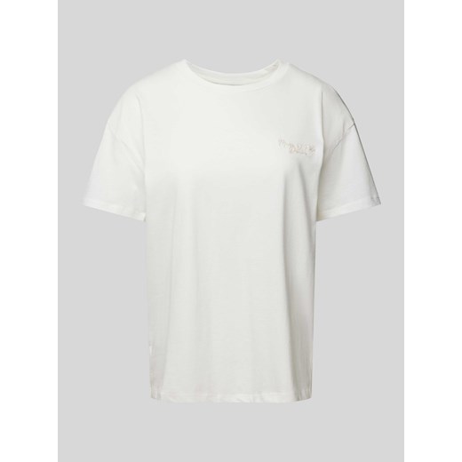 T-shirt z detalem z logo ze sklepu Peek&Cloppenburg  w kategorii Bluzki damskie - zdjęcie 170512515