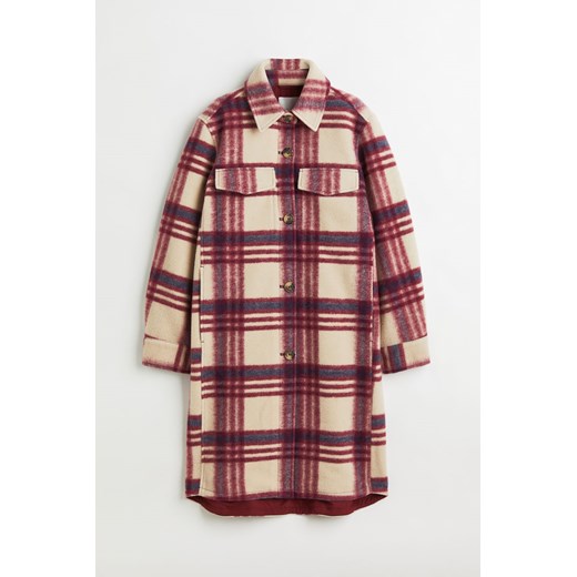 H & M - Długa kurtka koszulowa - Czerwony H & M XS H&M