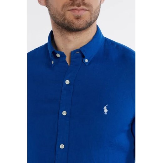 Koszula męska Polo Ralph Lauren casual niebieska z kołnierzykiem button down 