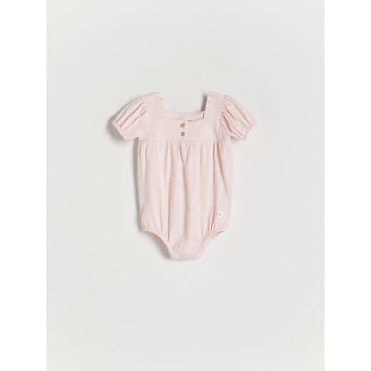 Reserved - Bawełniane body z guzikami - pastelowy róż ze sklepu Reserved w kategorii Body niemowlęce - zdjęcie 170521748