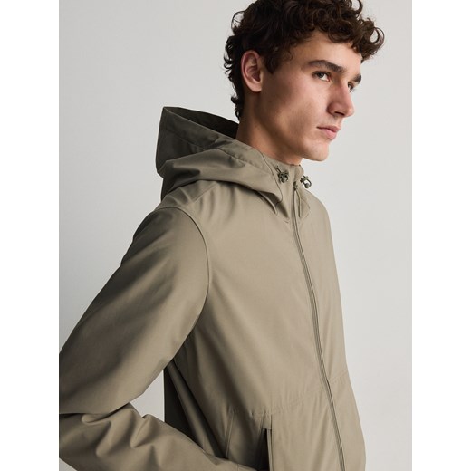 Reserved - Gładka kurtka z kapturem - jasnozielony ze sklepu Reserved w kategorii Kurtki męskie - zdjęcie 170521946