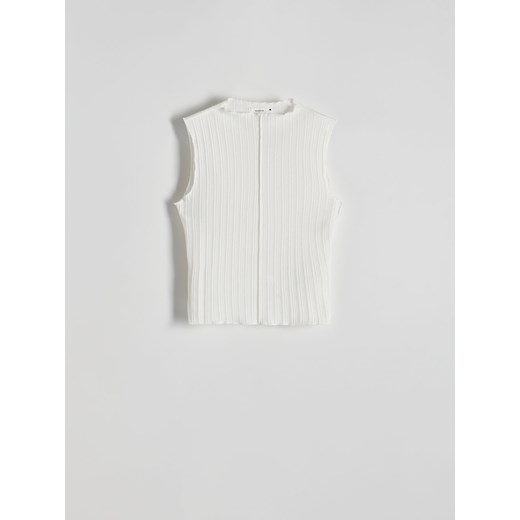 Reserved - Top na ramiączkach - złamana biel ze sklepu Reserved w kategorii Bluzki damskie - zdjęcie 170522126