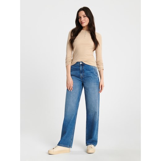 Sinsay - Koszulka z długimi rękawami - beżowy Sinsay M Sinsay