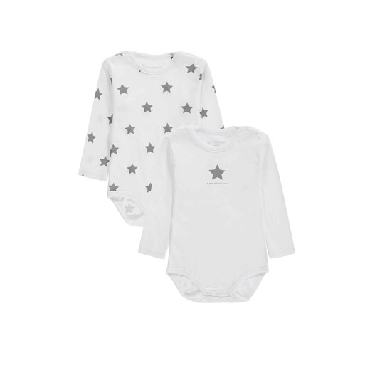 Body niemowlęce z długim rękawem, bawełna organiczna, białe, gwiazdki, zestaw, 2 szt., Bellybutton ze sklepu 5.10.15 w kategorii Body niemowlęce - zdjęcie 170524105