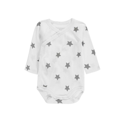 Body niemowlęce kopertowe długi rękaw, białe z nadrukiem w gwiazdki, Bellybutton ze sklepu 5.10.15 w kategorii Body niemowlęce - zdjęcie 170524218