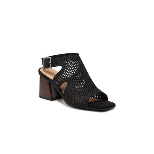Sandały damskie Clarks na obcasie z klamrą na lato