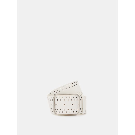 Mohito - Szeroki pasek z klamrą - biały ze sklepu Mohito w kategorii Paski damskie - zdjęcie 170526308