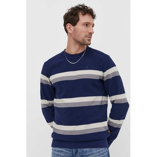G-Star Raw sweter z domieszką wełny męski kolor niebieski ze sklepu ANSWEAR.com w kategorii Swetry męskie - zdjęcie 170527299