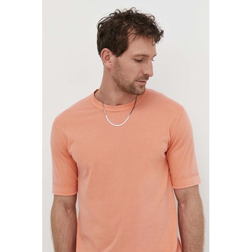 Drykorn t-shirt bawełniany RAPHAEL męski kolor pomarańczowy gładki 52004549017 ze sklepu ANSWEAR.com w kategorii T-shirty męskie - zdjęcie 170527498