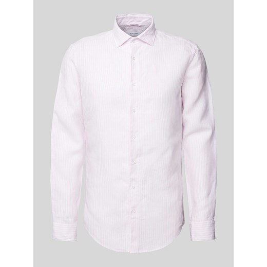 Koszula biznesowa o kroju slim fit z lnu ze wzorem w paski ze sklepu Peek&Cloppenburg  w kategorii Koszule męskie - zdjęcie 170529666