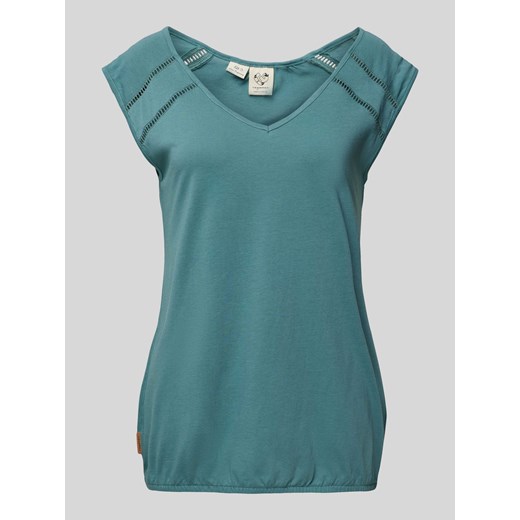 T-shirt z dekoltem w serek model ‘Jungie’ ze sklepu Peek&Cloppenburg  w kategorii Bluzki damskie - zdjęcie 170530039