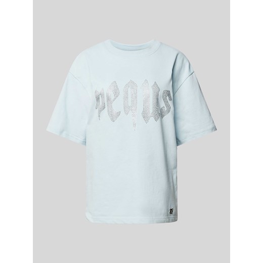 T-shirt z obszyciem z ozdobnych kamieni model ‘Rhinestone’ Pequs M Peek&Cloppenburg 
