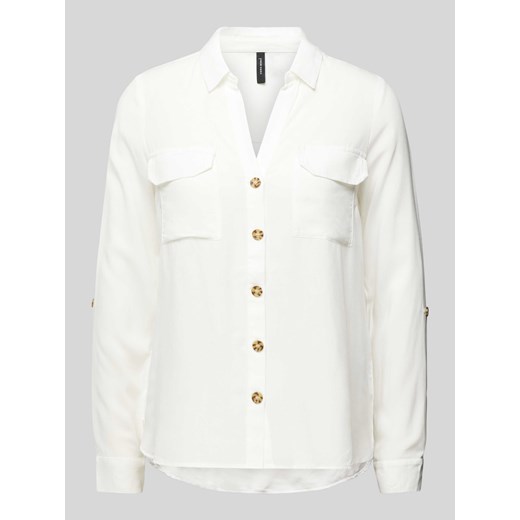 Bluzka koszulowa z nakładanymi kieszeniami z patką na piersi model ‘BUMPY’ Vero Moda XL Peek&Cloppenburg 