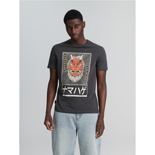 Sinsay - Koszulka z nadrukiem - szary ze sklepu Sinsay w kategorii T-shirty męskie - zdjęcie 170531679