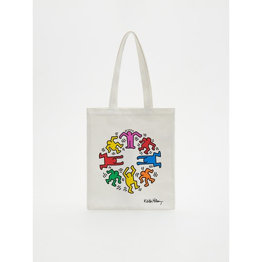 Reserved - Torba shopper Keith Haring - złamana biel ze sklepu Reserved w kategorii Torby i walizki dziecięce - zdjęcie 170531895