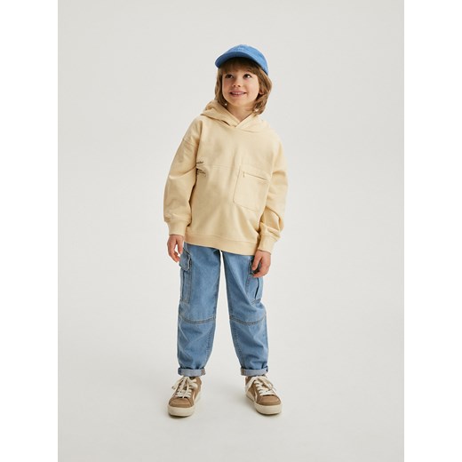 Reserved - Bluza oversize z kapturem - jasnożółty ze sklepu Reserved w kategorii Bluzy chłopięce - zdjęcie 170532229