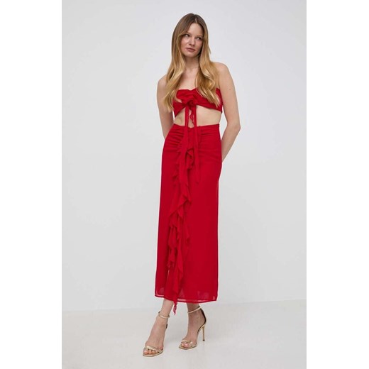 Bardot spódnica kolor czerwony midi prosta ze sklepu ANSWEAR.com w kategorii Spódnice - zdjęcie 170534926