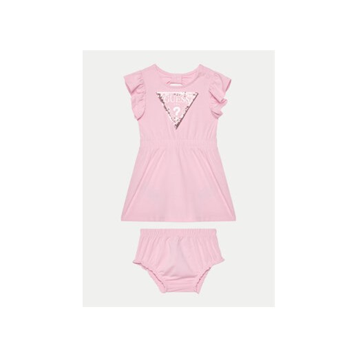 Guess Sukienka codzienna A4GK06 K6YW4 Różowy Regular Fit ze sklepu MODIVO w kategorii Sukienki niemowlęce - zdjęcie 170543678