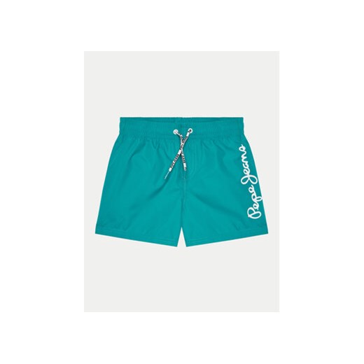 Pepe Jeans Szorty kąpielowe Logo Swimshort PBB10329 Niebieski Regular Fit ze sklepu MODIVO w kategorii Kąpielówki chłopięce - zdjęcie 170543687