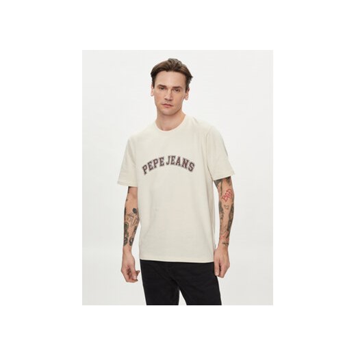 Pepe Jeans T-Shirt Clement PM509220 Beżowy Regular Fit ze sklepu MODIVO w kategorii T-shirty męskie - zdjęcie 170544059